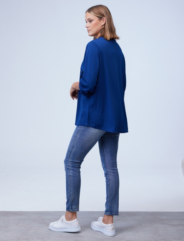 Blusa Oversize Zip AZUL