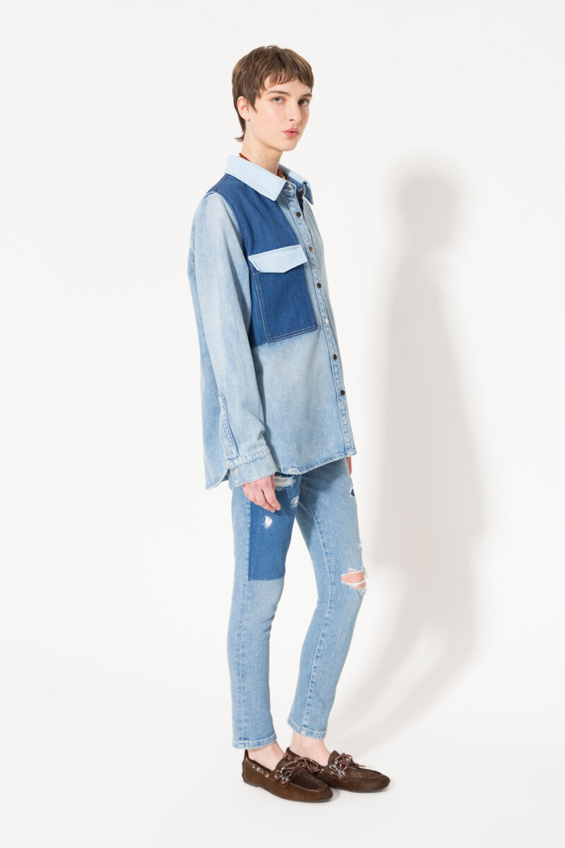 JEANS LISA PATCH Celeste