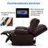 Sofá Sillón 2 Cuerpos Reclinable Masajeador Electrico Living Color Variante Marron