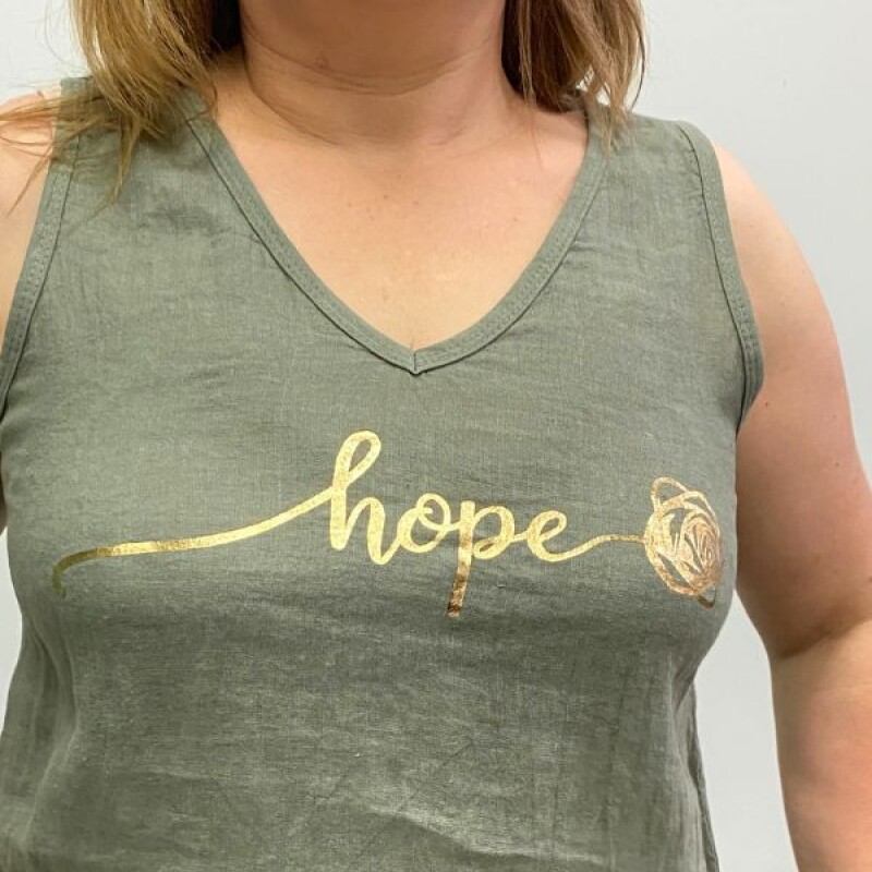 Musculosa de lino Italiana Verde