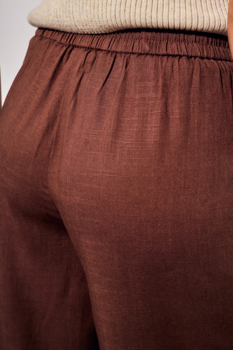 Pantalón Con Lino Cafe