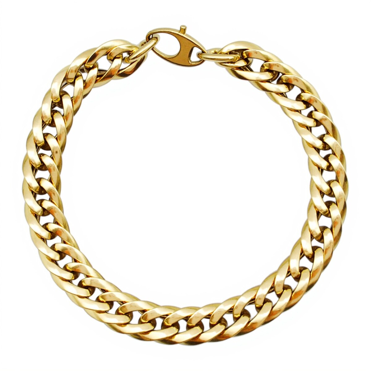 Pulsera Cubana Inflada -Oro bajo-Sin Piedra-PU8023 - sinpiedra 