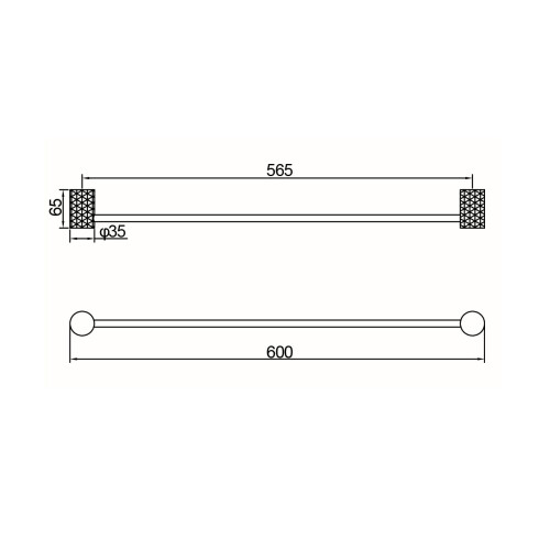 Toallero Recto 60Cm En Brushed Nickel - Serie Signature 000