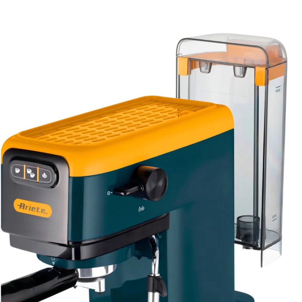 Cafetera Espresso - 15 Bares 1300W - con Espumador - Ariete Amarilla