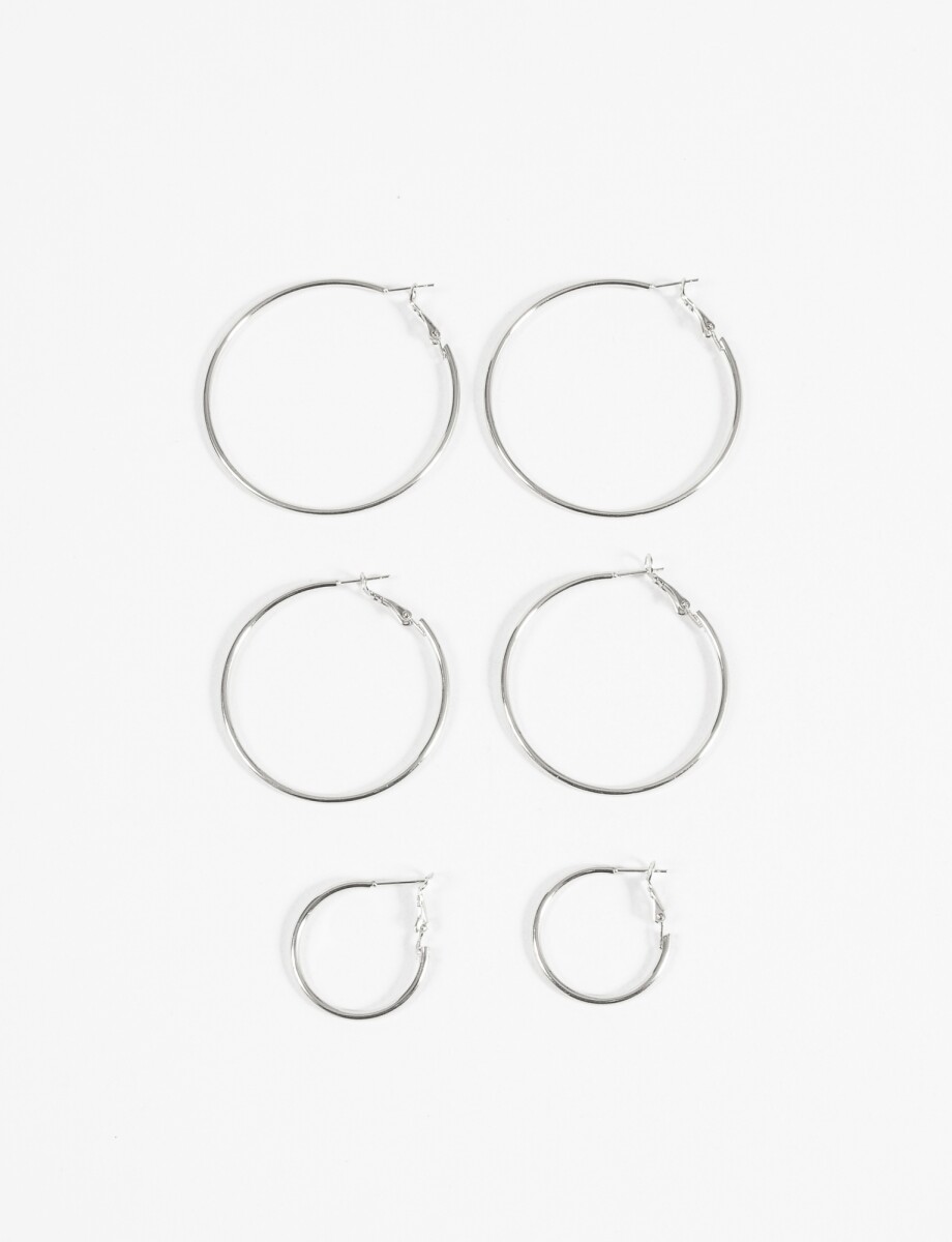 Set de aros finos - plateado 