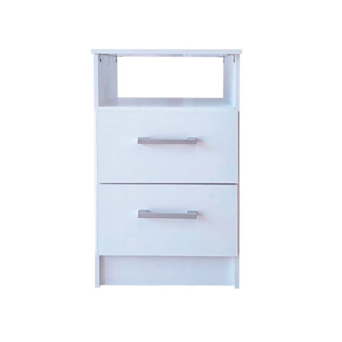 Mesa De Luz Blanca En Mdp Premium 1 Estante + 2 Cajones Ltc Color Blanco 