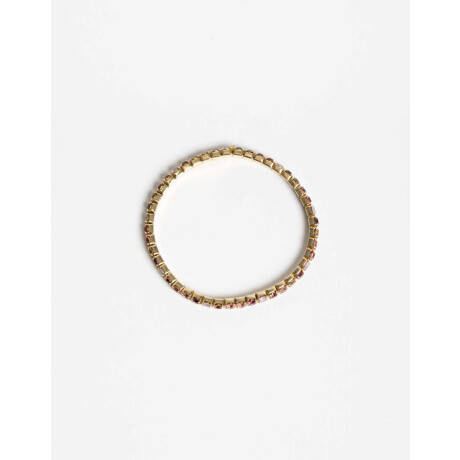 Pulsera Elástica Strass Dorado