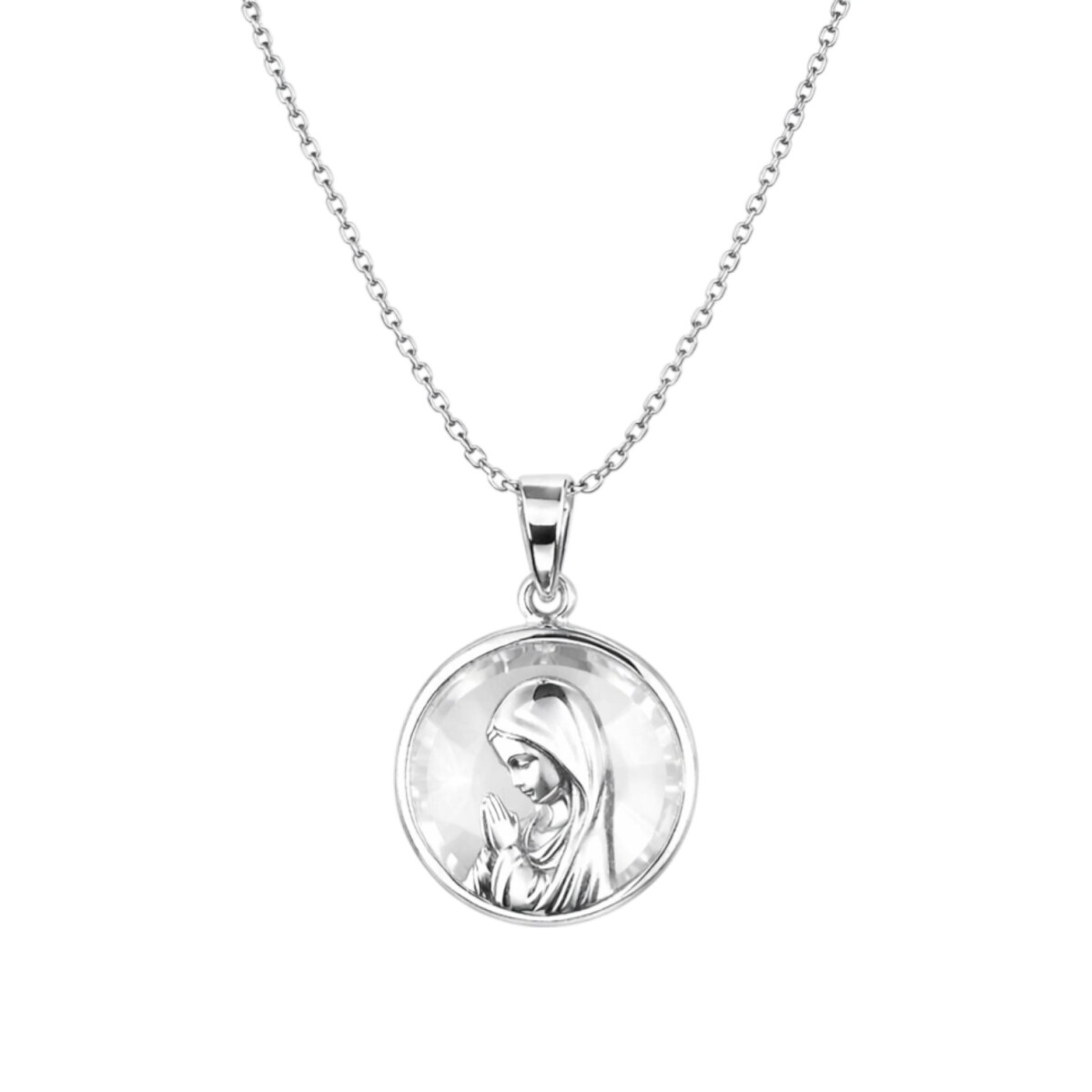 Dije Virgen Niña - Plata 925 - Cuarzo Cristal - CP4667 - conpiedra 