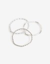 Pulseras Elásticas Sets Perlas Set Pulseras Perlas Y Metal - Plateado Rodio