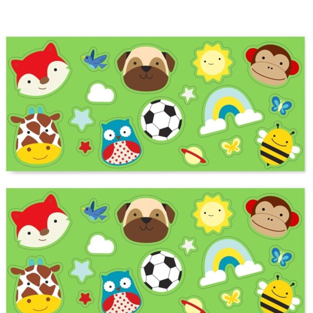 Botella acero inoxidable con sorbito y stickers skip hop verde