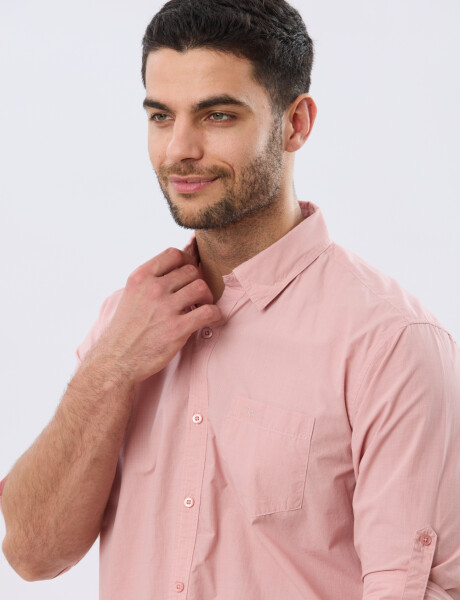 CAMISA CUADROS DE ALGODÓN Rosa