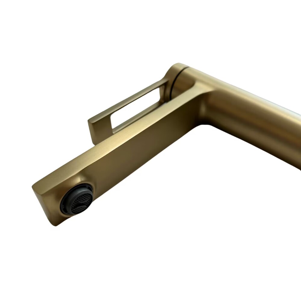 Grifería de lavatorio Monocomando de mesada Alto Elar Oro mate Grifería De Lavatorio Monocomando De Mesada Alto Elar Oro Mate