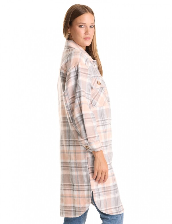 Sobrecamisa Larga Cuadros MULTI/GRIS