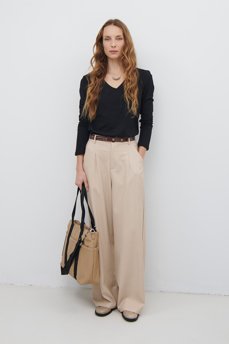 PANTALON JEAN TEXTIL BEIGE