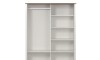 Ropero 2 puertas corredizas 2 cajones - Madera maciza Blanco