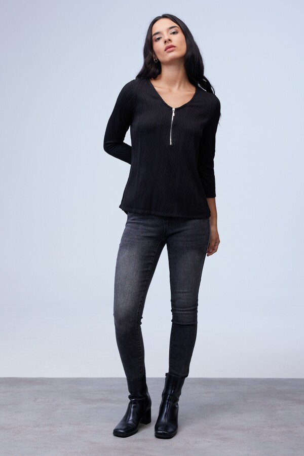 Blusa Zip NEGRO