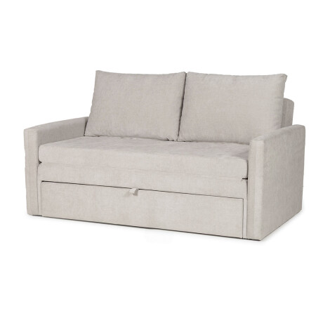 Sofá Cama Poliana - Tela Microfibra Kruger 02-152 (Beige)