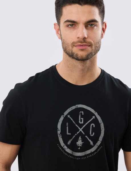 REMERA ESTAMPADA DE ALGODÓN Negro