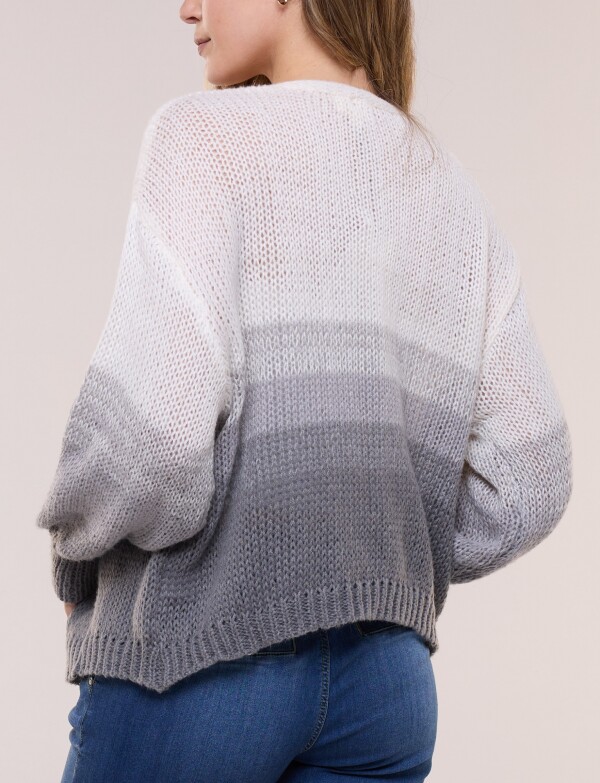 Cardigan Calado GRIS/MULTI