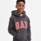 V-NEW CAMPUS LOGO HOOD CHARCOAL GREY