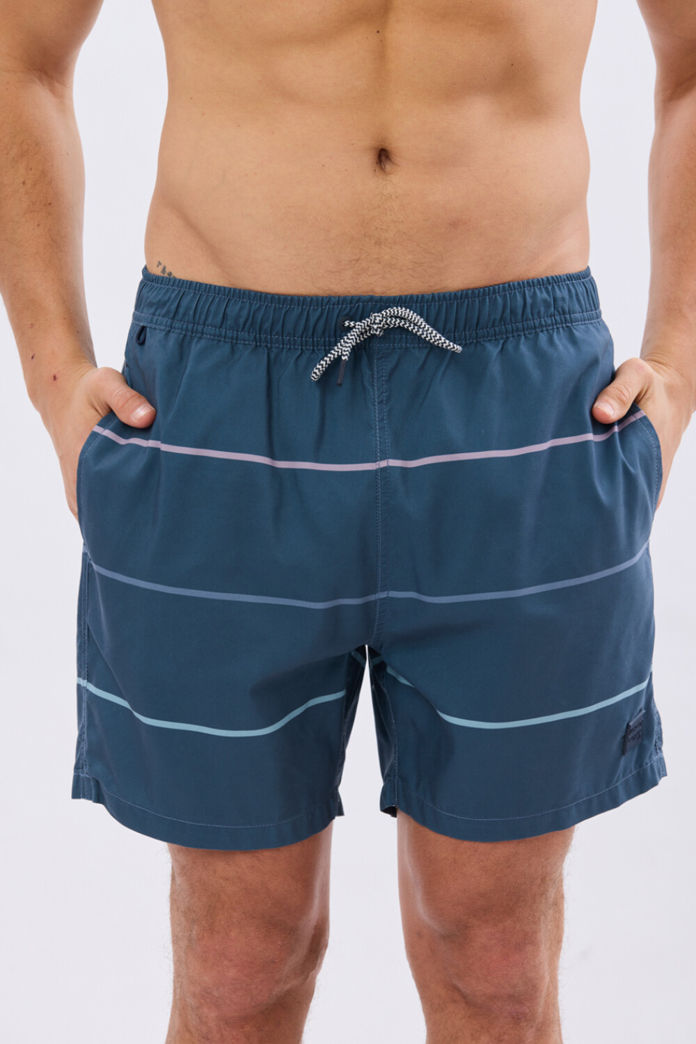 SHORT DE BAÑO RAYADO Azul