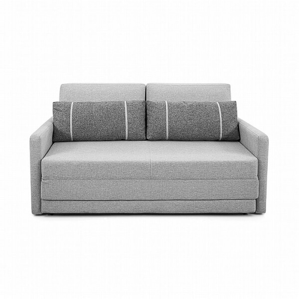 SOFA CAMA 146 MTS - PARRILLA EXTENSIBLE - SOFA EN TELA GRIS CLARO - ALMOHADONES CHICOS EN GRIS OSCURO CON TRAMA BEIGE SOFA CAMA 146 MTS - PARRILLA EXTENSIBLE - SOFA EN TELA GRIS CLARO - ALMOHADONES CHICOS EN GRIS OSCURO CON TRAMA BEIGE