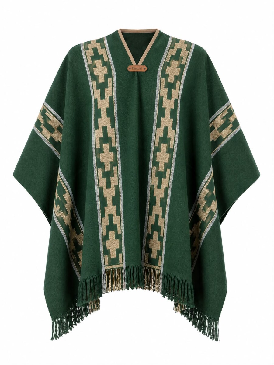 Poncho Bagual Guarda - Verde y Beige 