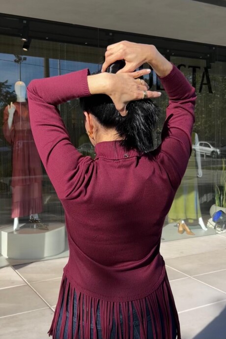 Buzo con flecos Fatima Bordeaux