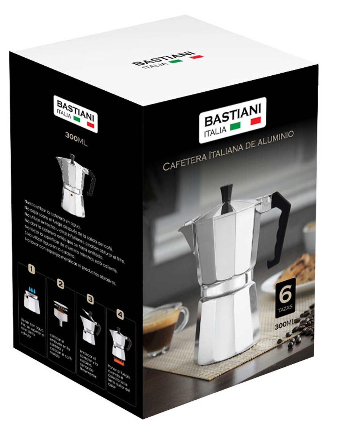 Cafetera Tipo Italiana Grande 12 Pocillos Moka Alumini 600ml