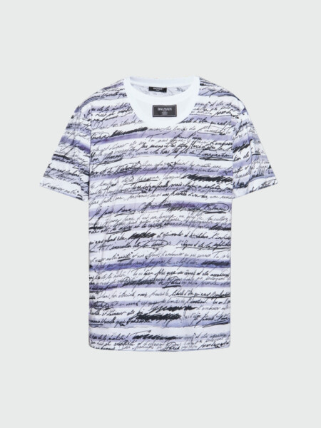 Balmain - Remera de algodón estampada Estampado