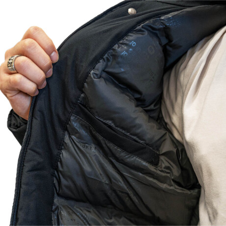 Uzspace Campera Winter C/capucha Bolsillos Abrigo Negro