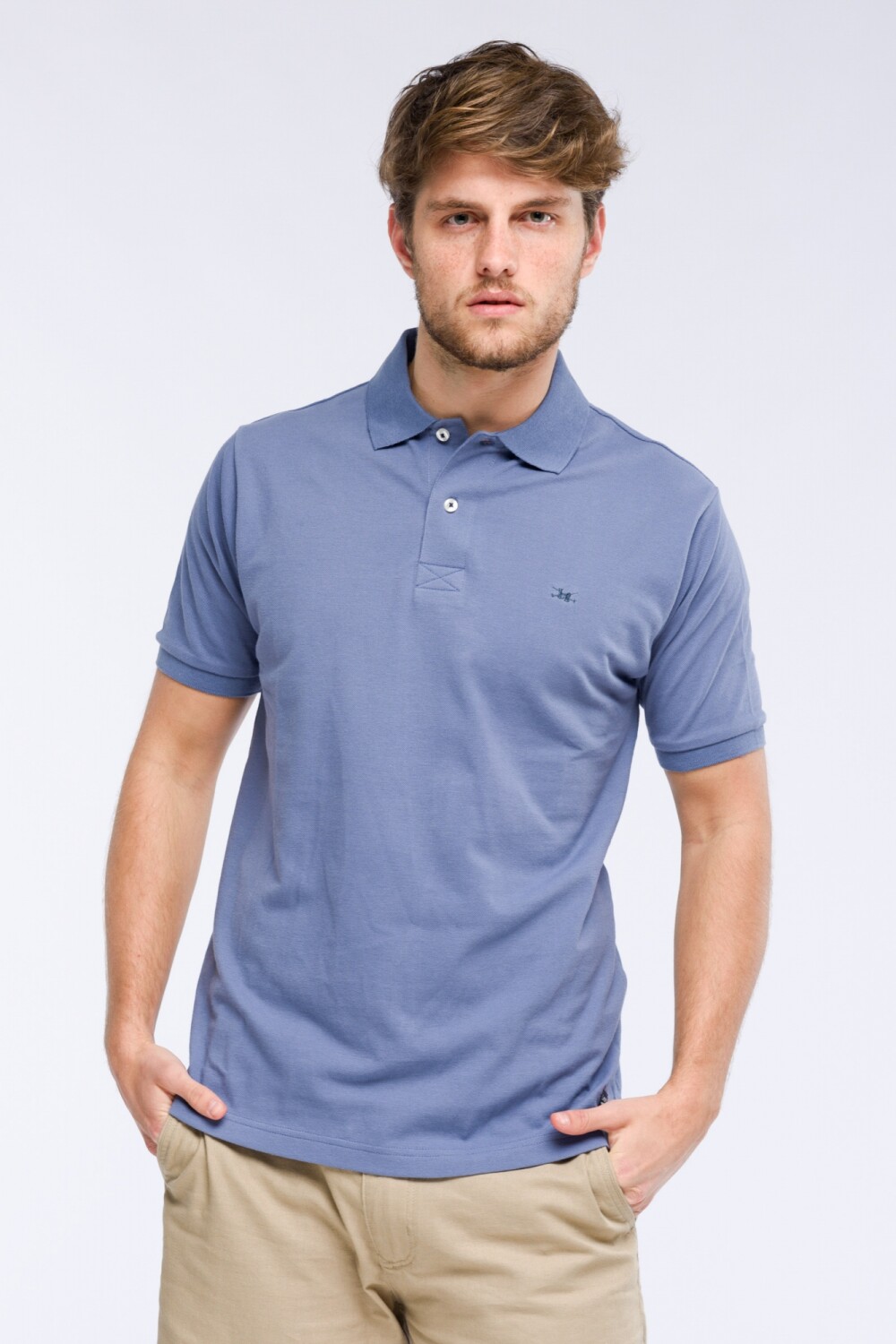 Remera polo pique lisa Piedra