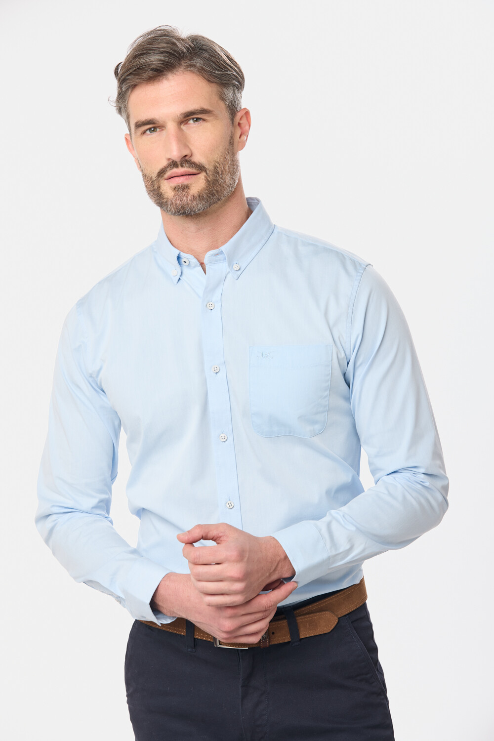 CAMISA LISA SPORT Celeste Claro