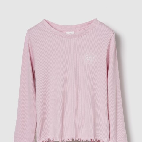 V-JPN LS LOGO RIB TEE PURE PINK