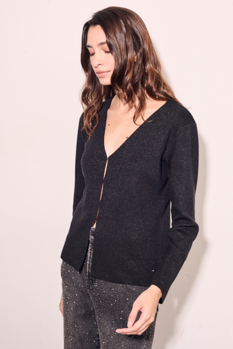 Cardigan Lurex Negro