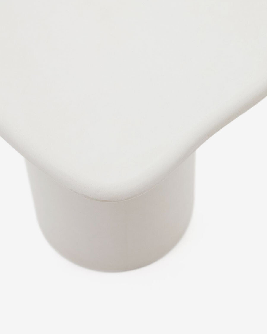 Mesa auxiliar Macarella de cemento blanco 48 x 47 cm