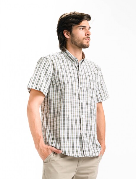 Camisa Manga Corta a Cuadros BEIGE/ FANTASIA 3