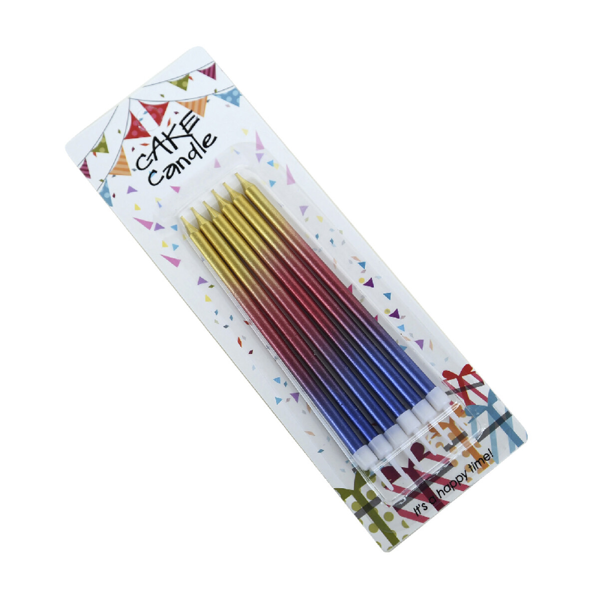 Velas X 6 14 Cm Tornasoladas 