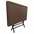 Mesa Comedor Plegable Exterior 1.20m + 6 Sillas Jardin Marrón