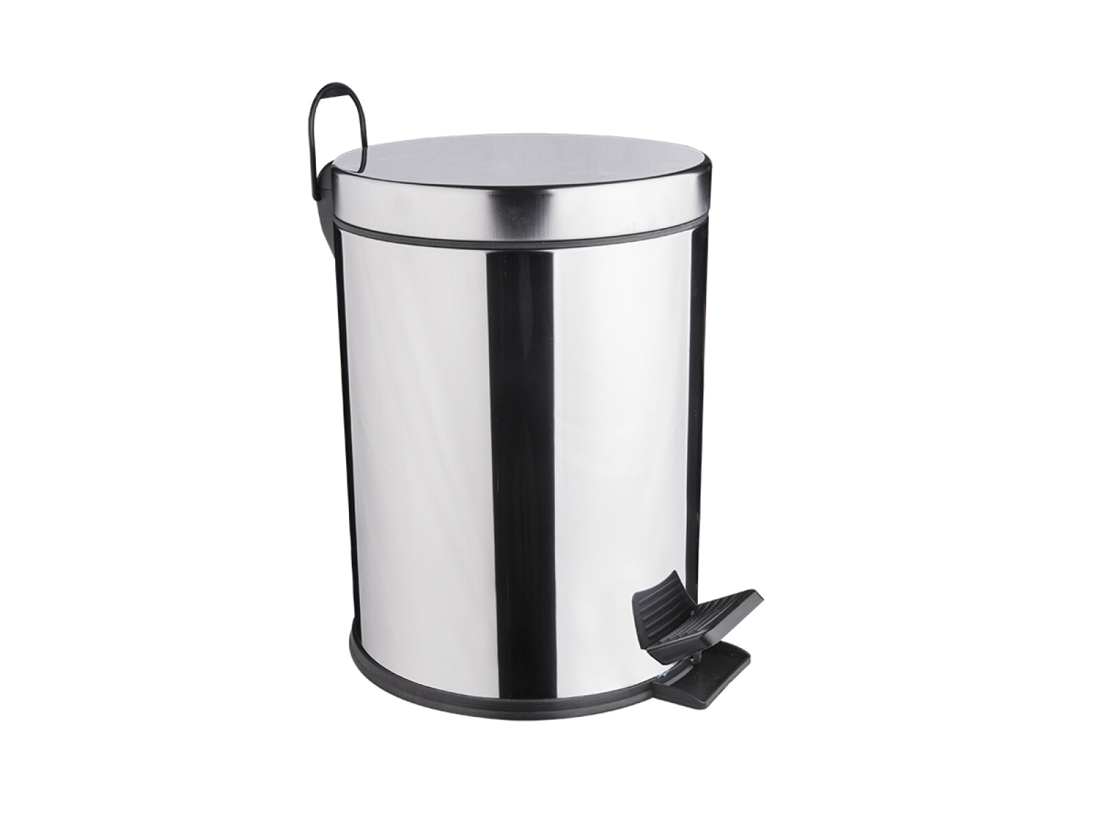 Papelera Cilindrica De Baño Brillo 21Cm Diametro Cromo 