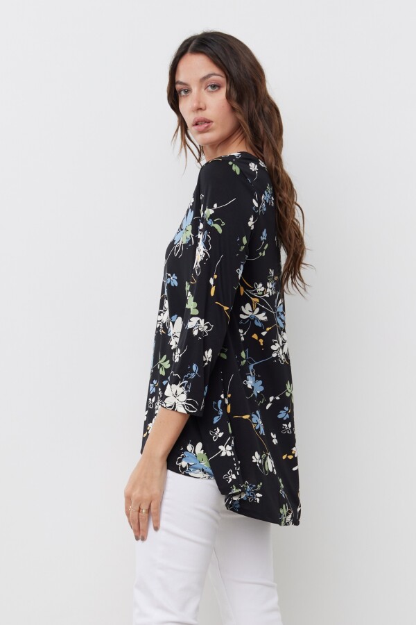 Remera Flores NEGRO/MULTI