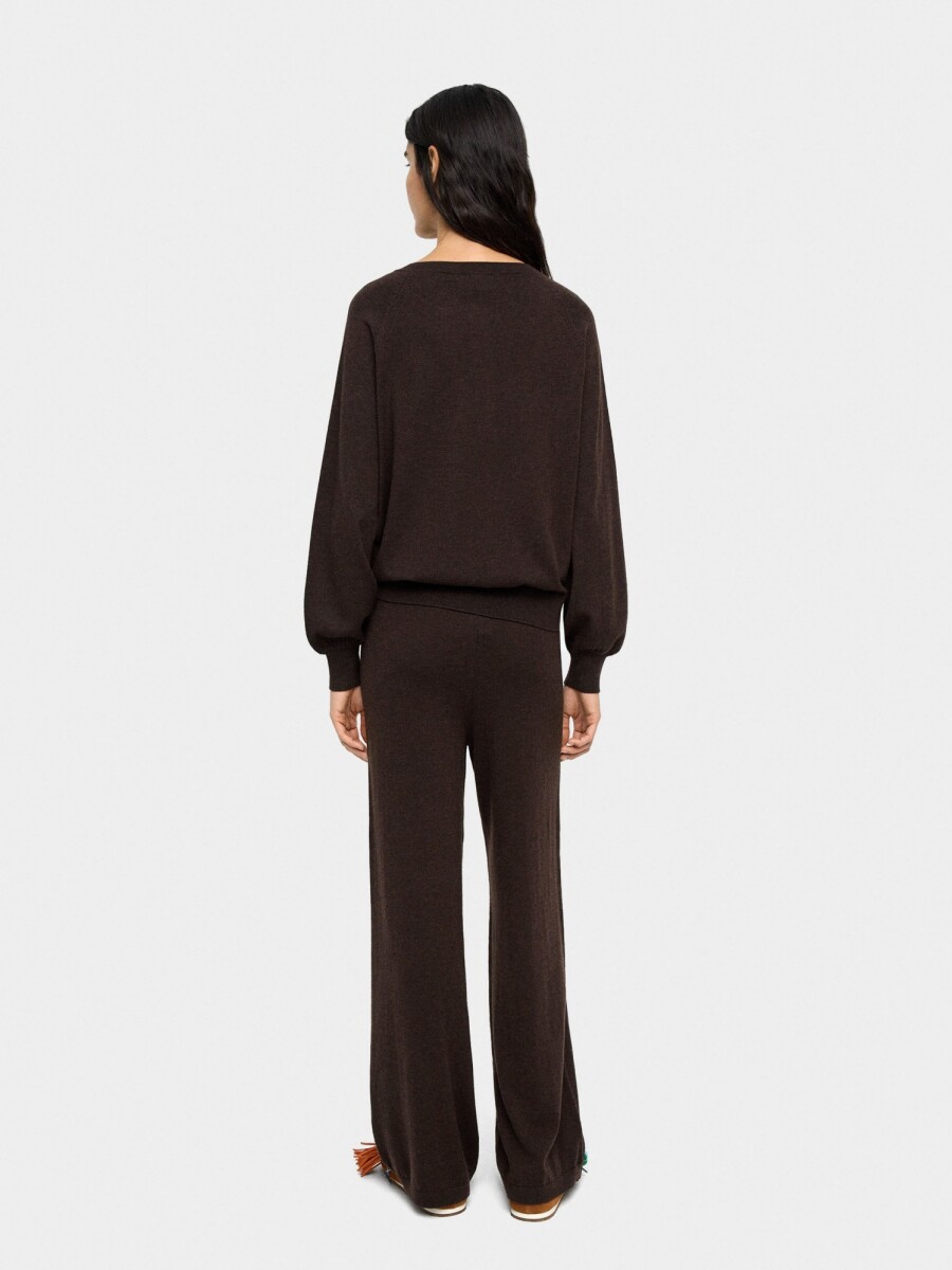 Pantalón De Punto Cintura Elástica marron