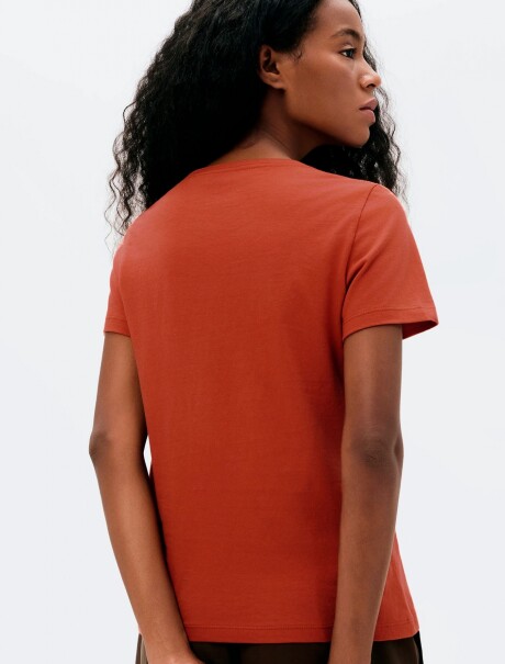 CAMISETA BÁSICA DE ALGODÓN NARANJA