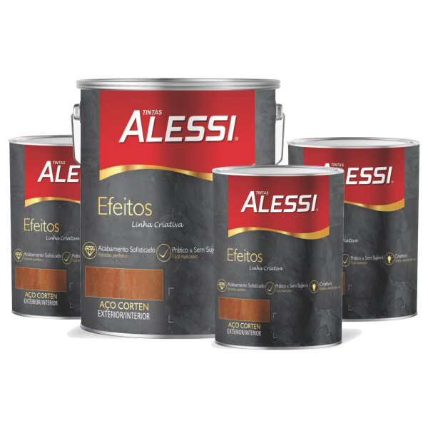Kit Efecto Especial Óxido Alessi - Fondo 3.6L + 3 Colores 0.9L Kit Efecto Especial Óxido Alessi - Fondo 3.6L + 3 Colores 0.9L