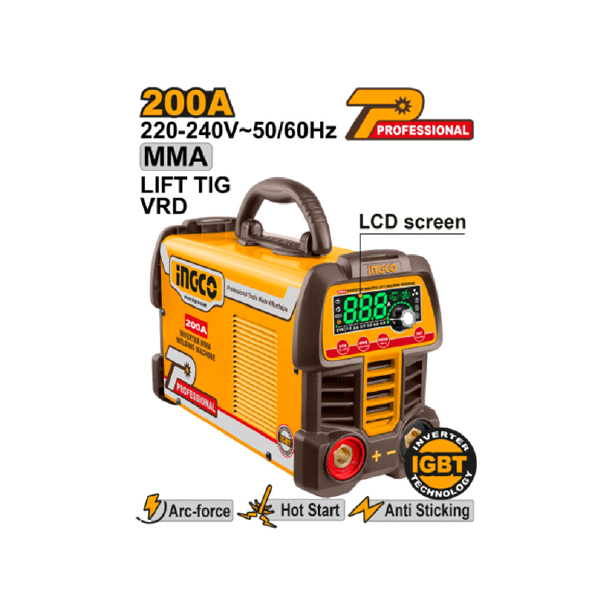 Soldadora inverter 200A MMA IGBT - ING0954 