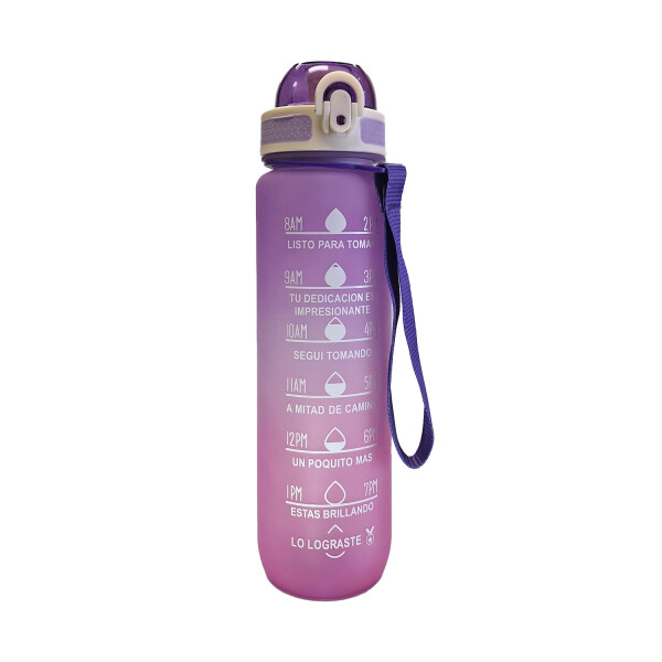 Botella de Agua Motivacional 1 Litro Rosa