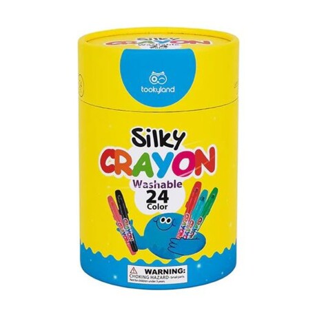 Set 24 Crayones Crayolas Lavables y Textura Sedosa con Tapa Multicolor