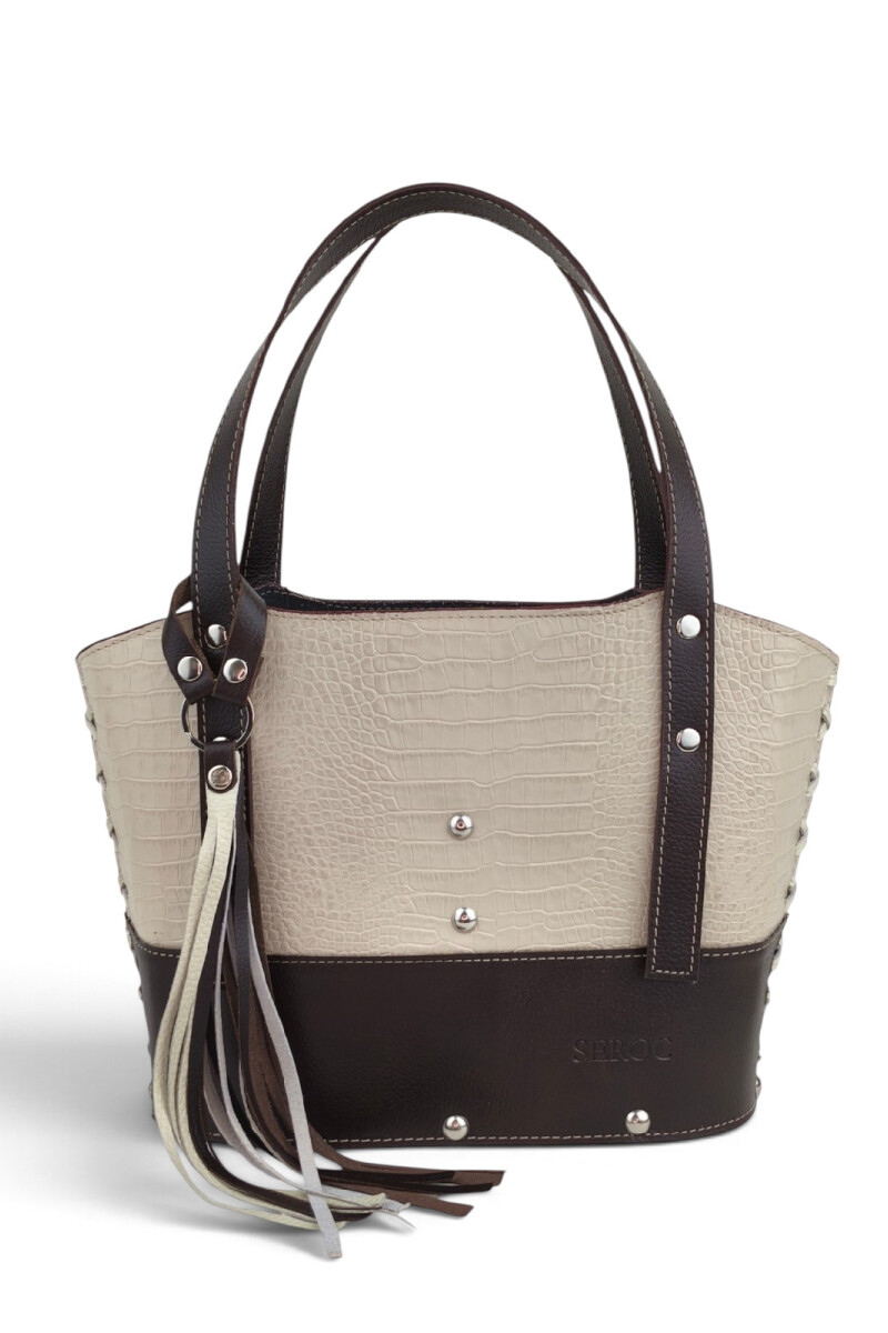 Matera de dama con trenzado Croco beige