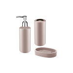 SET 3PCS BAÑO PP BEIGE LISO SET 3PCS BAÑO PP BEIGE LISO