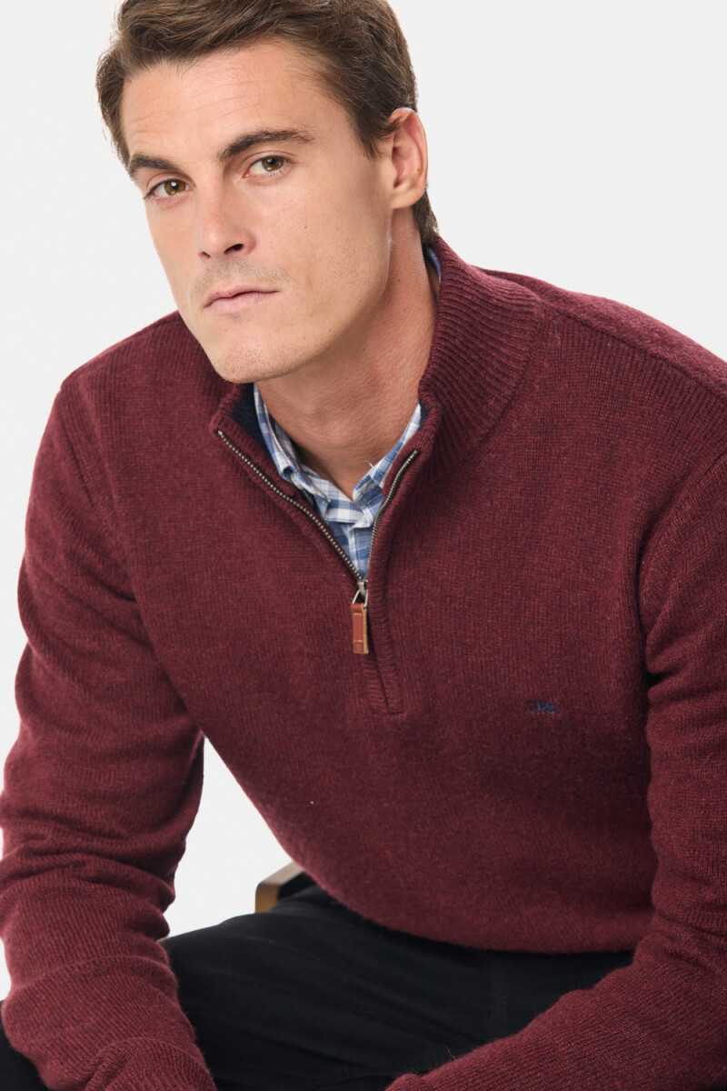 BUZO DE LANA DE ABRIGO - Bordo 
